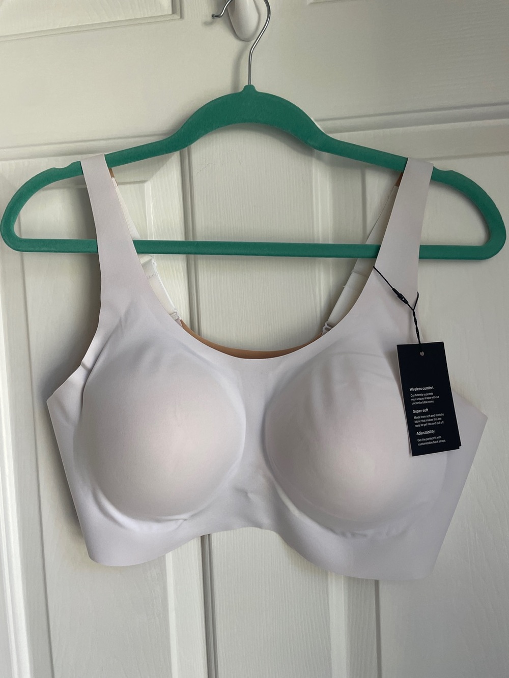 KNIX Bra NWT size XXL Adjustable Pullover White Seamless Soft Removable Pads